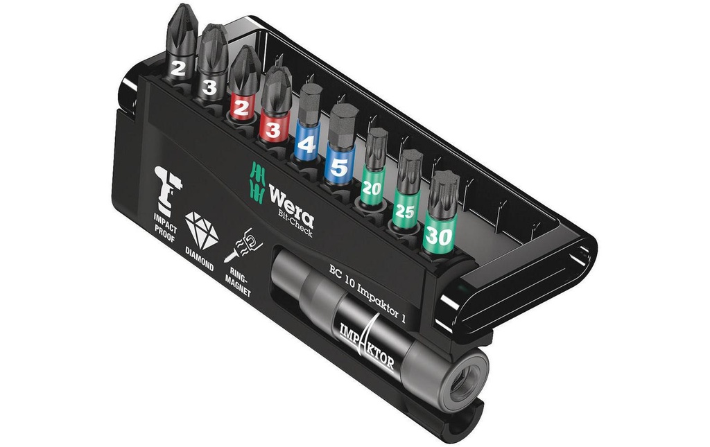 Wera Kits de bits Bit-Check 10 Impaktor 1,  10-teilig