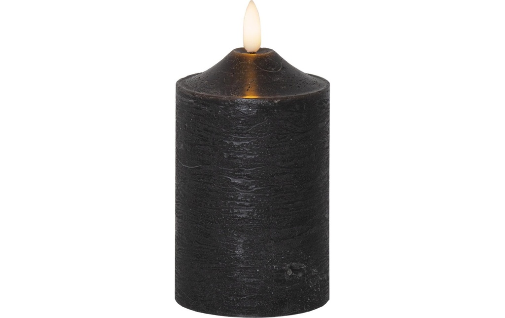 Star Trading Bougie LED Pillar flame Ø 7.5 x 15 cm, Noir