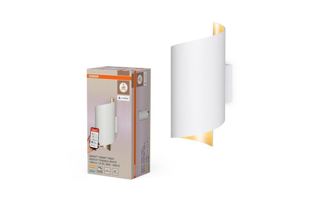 OSRAM Lampe murale SMART+ Matter Wall Twist Blanc 200 x 112 mm, TW