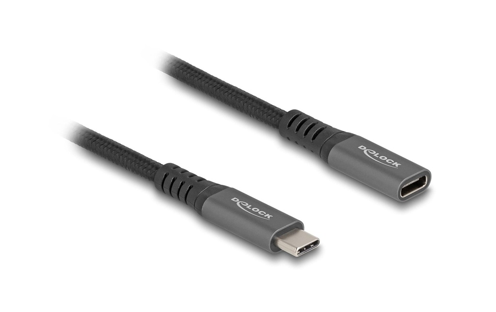 Delock Câble de prolongation USB 3.1 10Gbps PD 100 W USB-C - USB-C 1 m