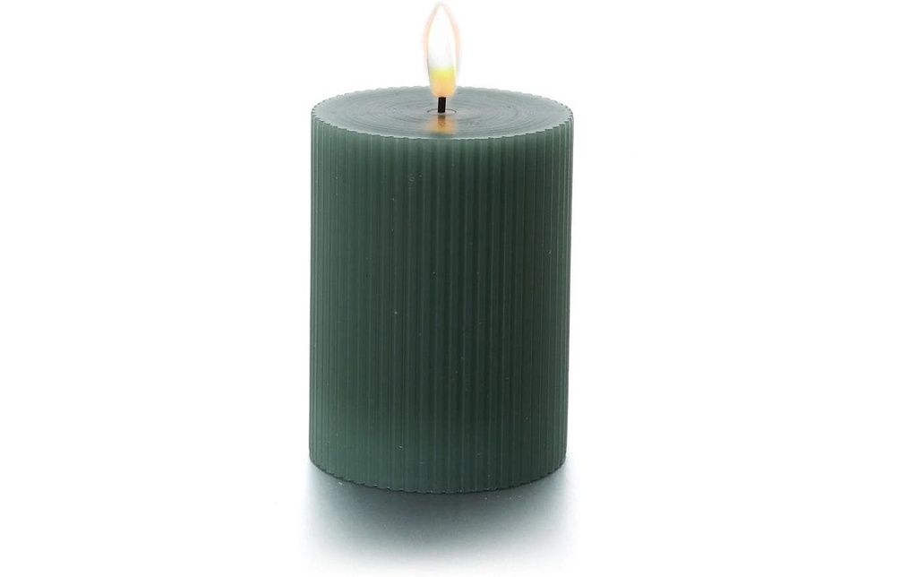 balthasar Bougie cylindrique LED Rainures vert