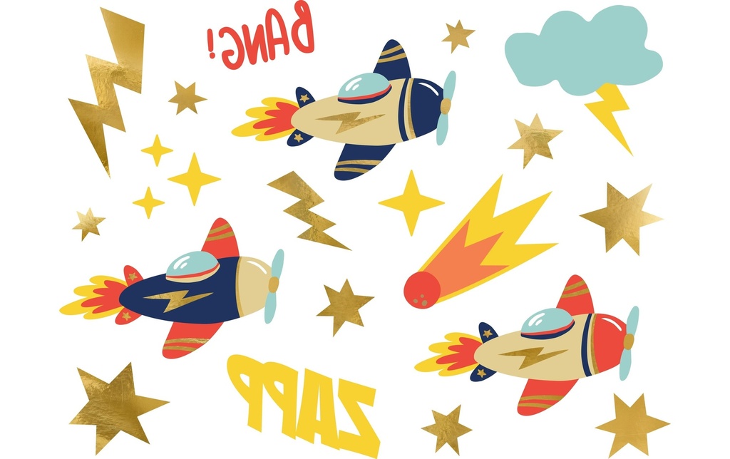 Partydeco Kits de tatouage Avion