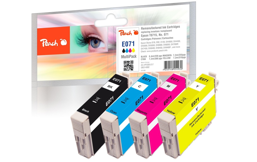 Peach Encre Epson D78 Multi-Pack T0715 C, M, Y, BK