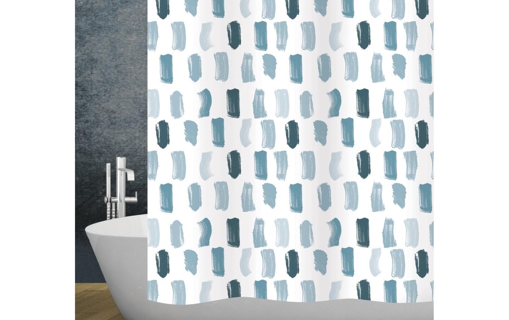 diaqua® Rideau de douche Paint Blue 180 x 200 cm, Bleu/Blanc