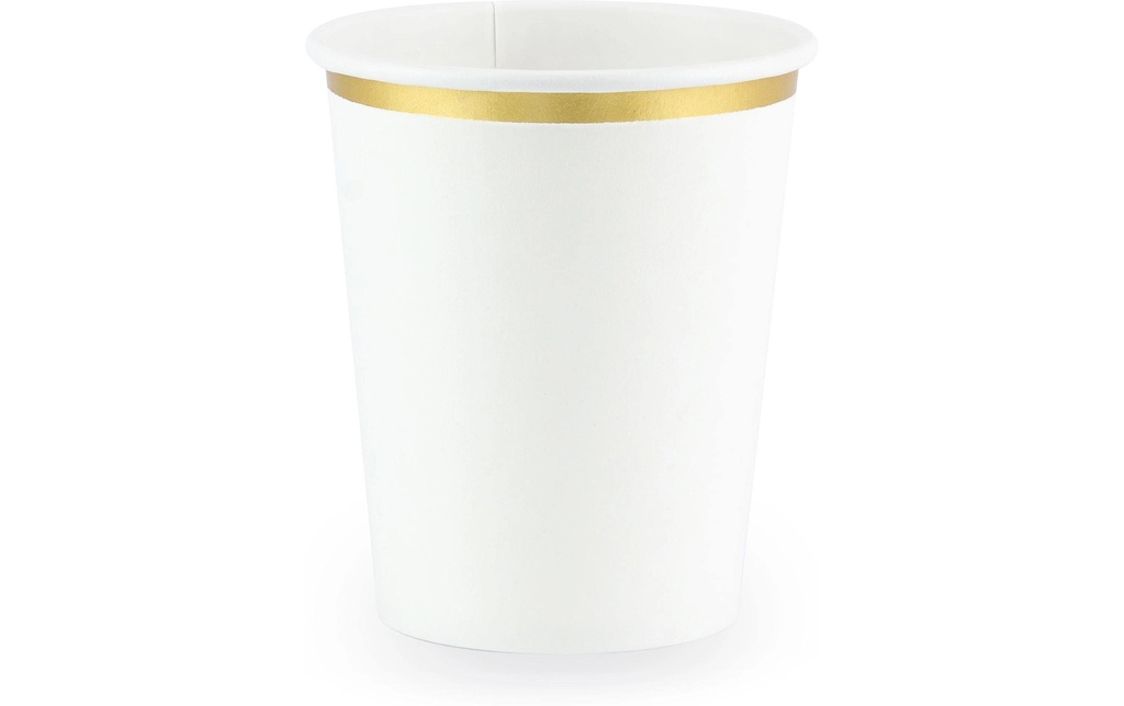Partydeco Gobelets jetables 260 ml, 6 Pièce/s,  Blanc