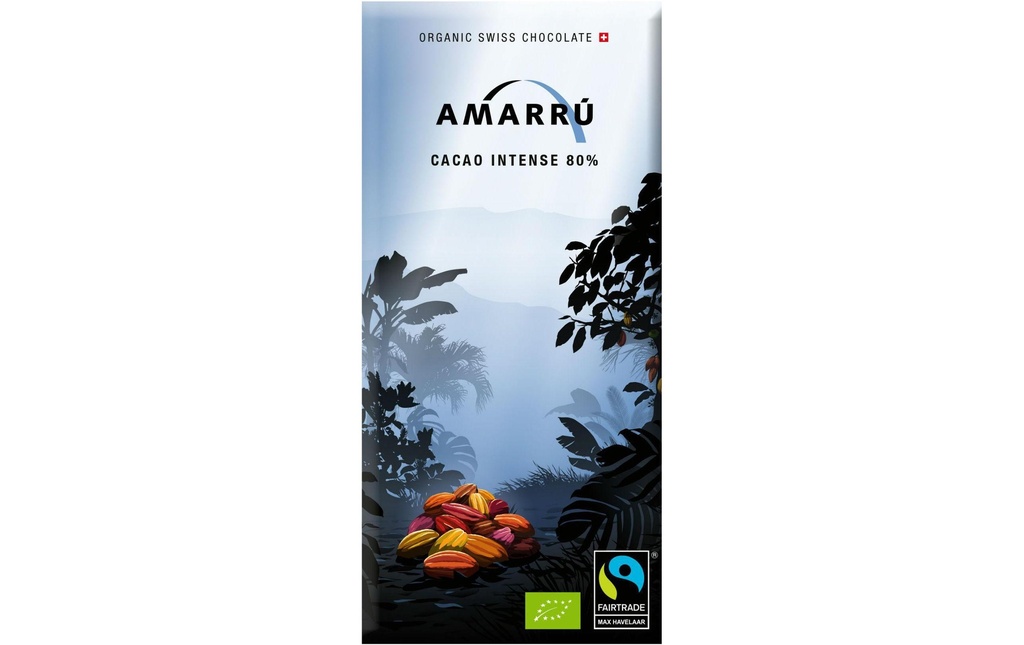Amarru Tablette de chocolat Cacao Intense 80% Bio 100 g