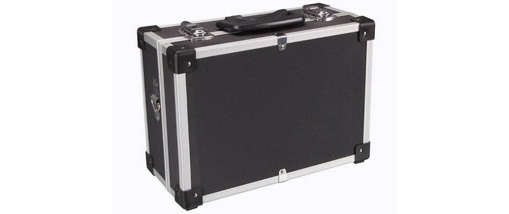 Perel Coffret à outils Aluminium, 320 x 230 x 150 mm, Noir