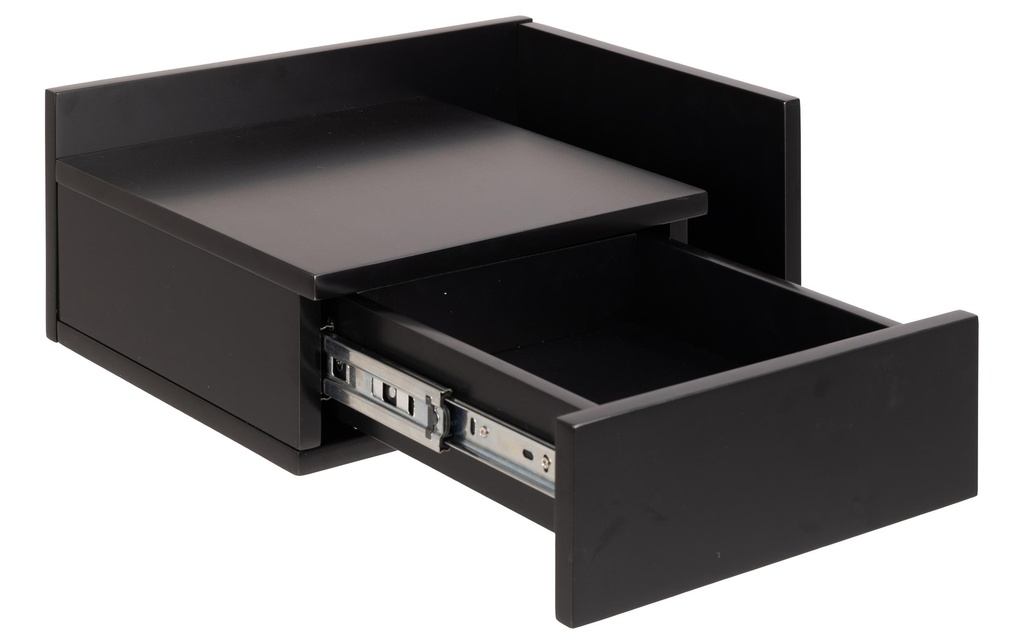 AC Design Table de nuit Ashlan 40 cm x 16.5 cm, Noir brillant
