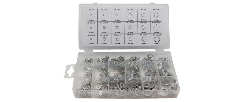 Perel Kit de rondelles de sécurité HAS03 720 pièces