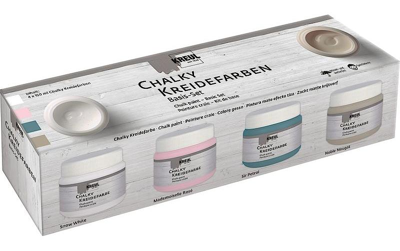 Kreul Peinture à la craie Chalky Set Basic, 4 x 150 ml