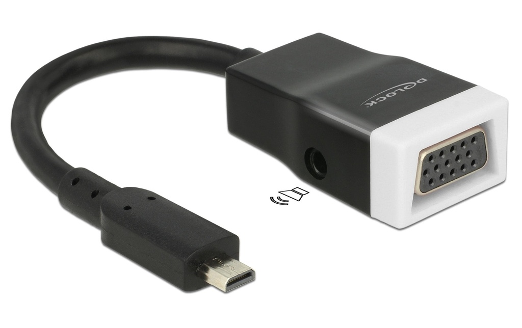 Delock Câble adaptateur Micro-HDMI (HDMI-D) - VGA Noir