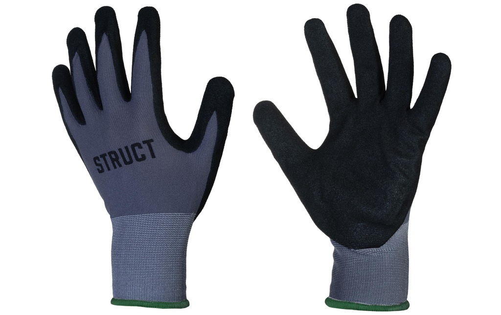 STRUCT Gant de travail Nylon, S, Noir/Gris, 1 Pièce/s