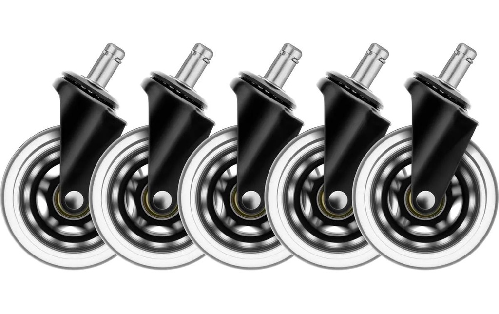 DELTACO Roulettes de rechange Casters Noir