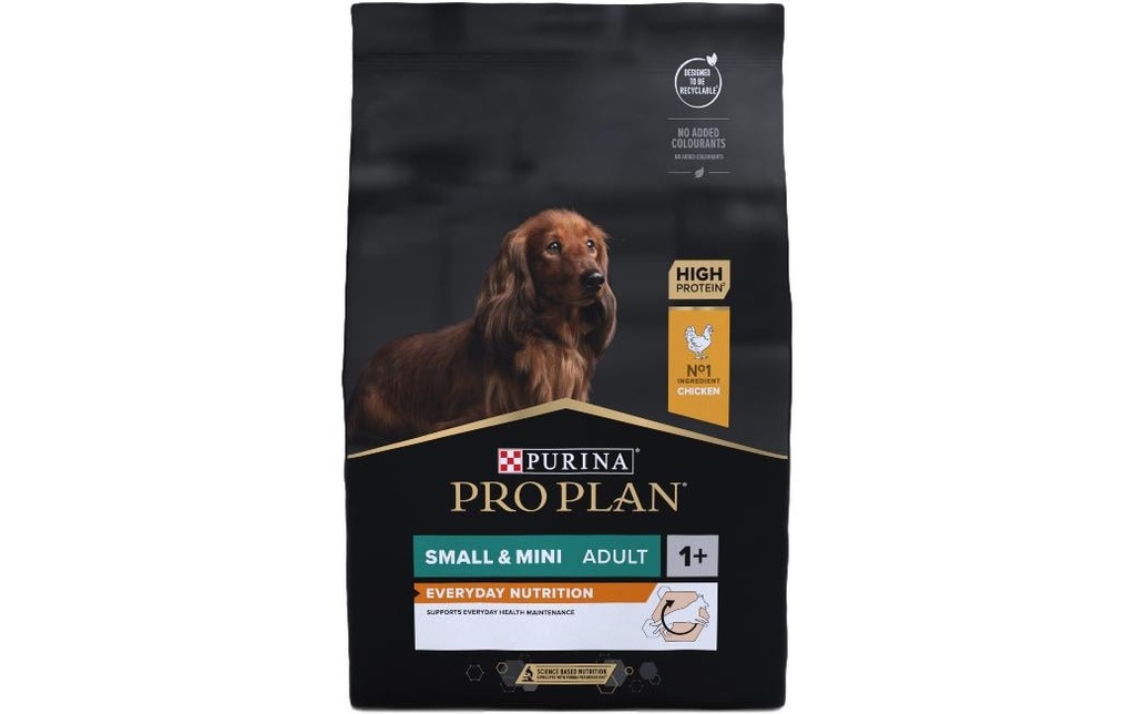 Purina Pro Plan Alimentation sèche S/Mini Adult Everyday Nutrition Poulet, 3 kg