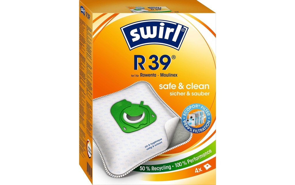 Swirl Sac filtrant pour aspirateur R 39, 4 Pièce/s