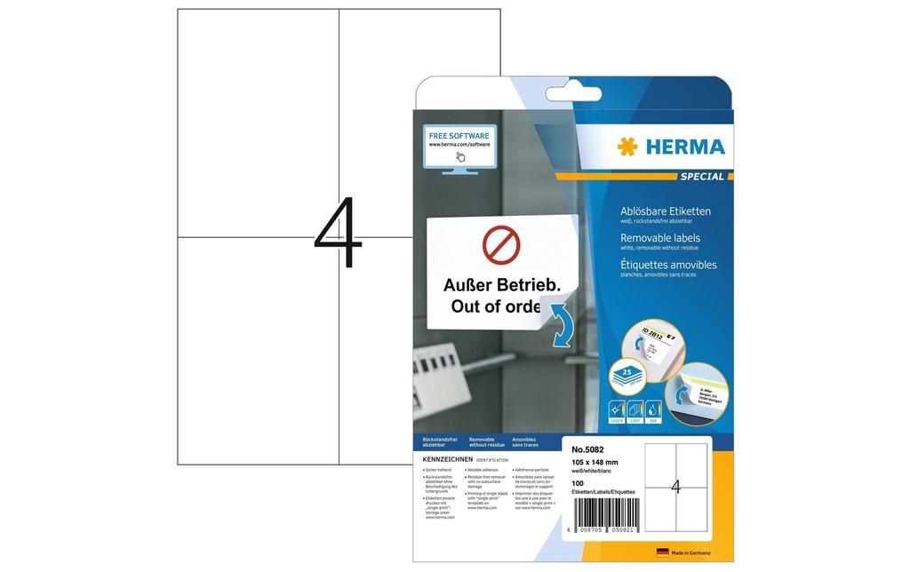 HERMA Etiquettes enlevable 105x148 (25 pces)