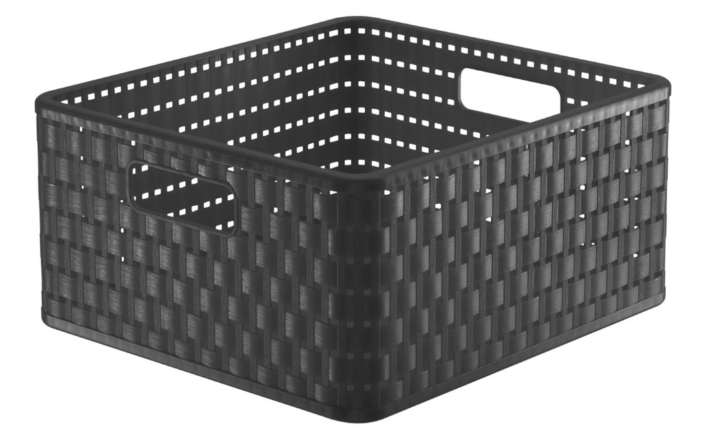 Rotho Panier de rangement Country 32.8 x 30 x 16 cm, Anthracite