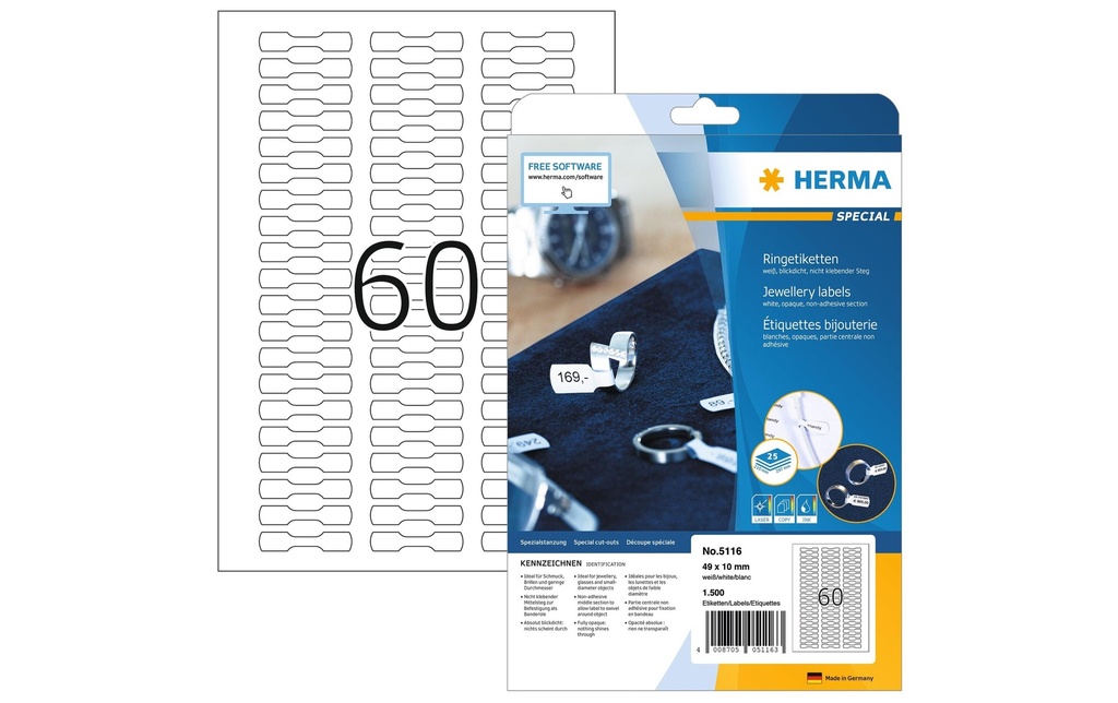 HERMA Etiq.pr bagues Spec.49x10 (25 pces)