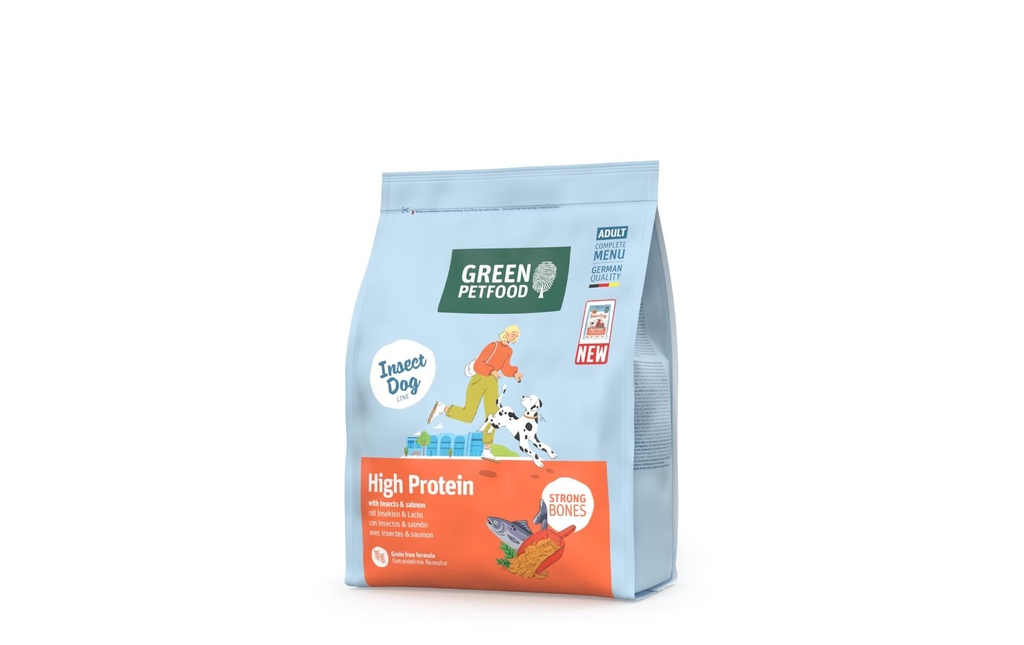 Green Petfood Alimentation sèche High Protein with Insects et Salmon 900 g