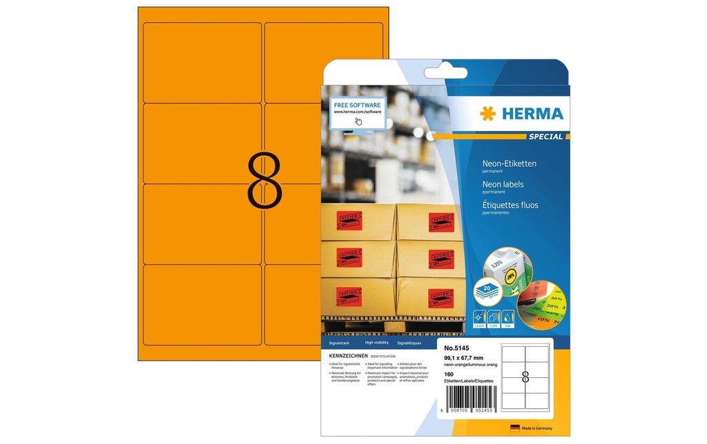 HERMA Eti.Spec.99.1x67.7 ora.néo (20 pces)