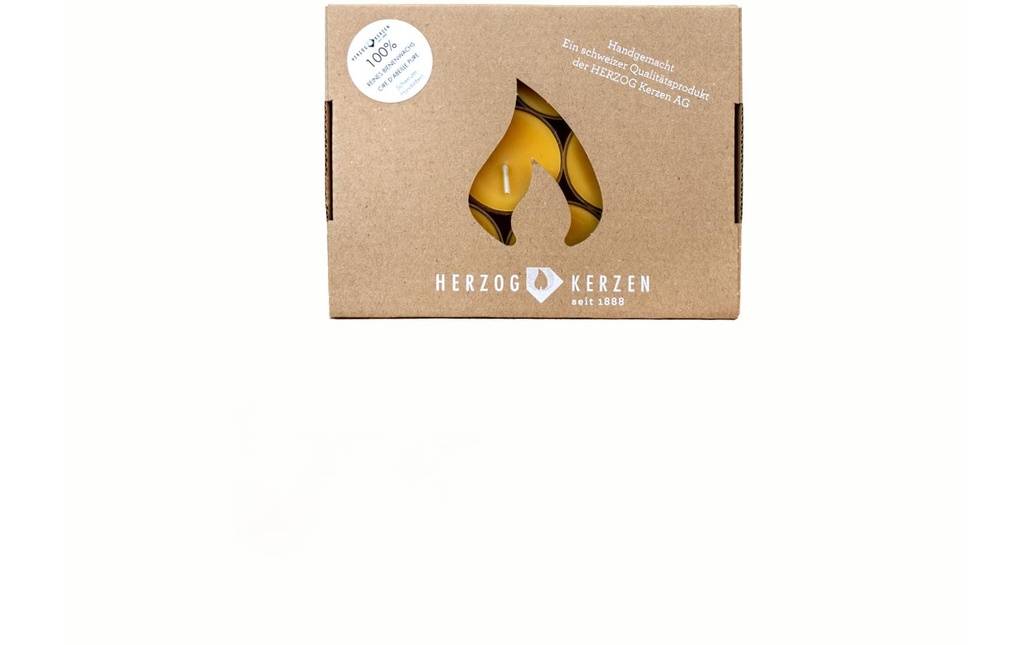 Herzog Kerzen AG Bougie chauffe-plat Cire d'abeille Ø 4 cm, 9 pièces