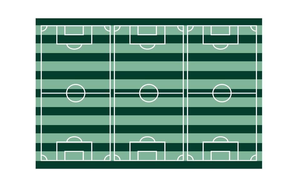 Partydeco Nappe Terrain de football, menthe, 180 x 120 cm