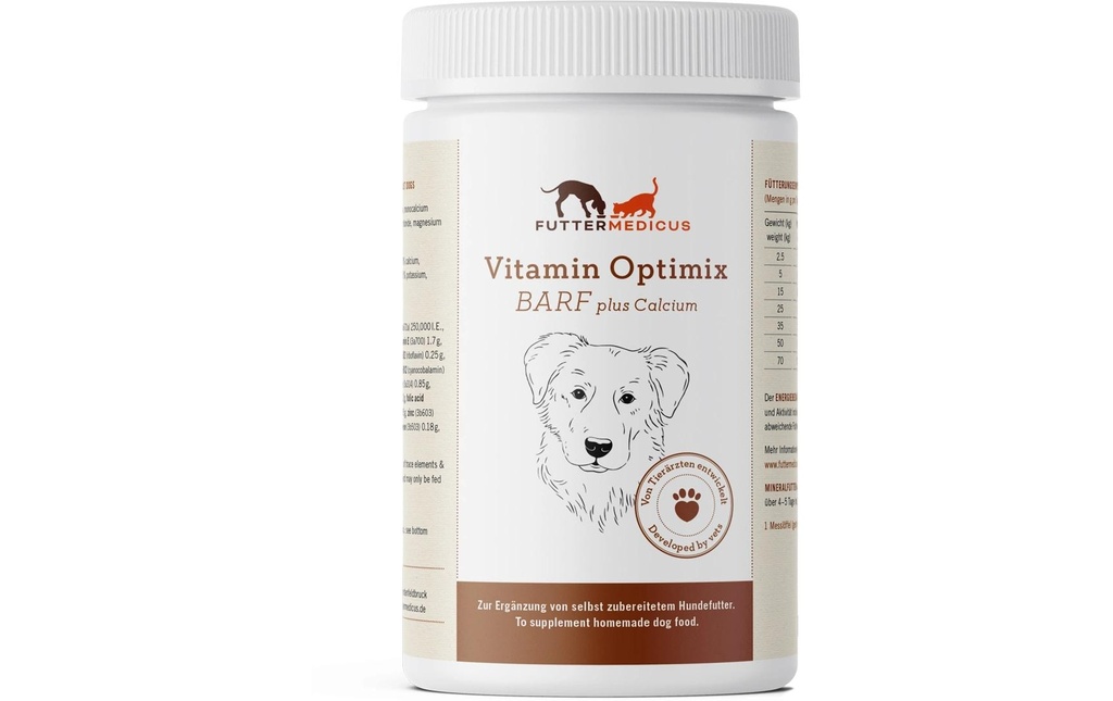Futtermedicus Supplément alimentaire pour chiens Barf Vitamin-Optimix Calcium, 1.5 kg
