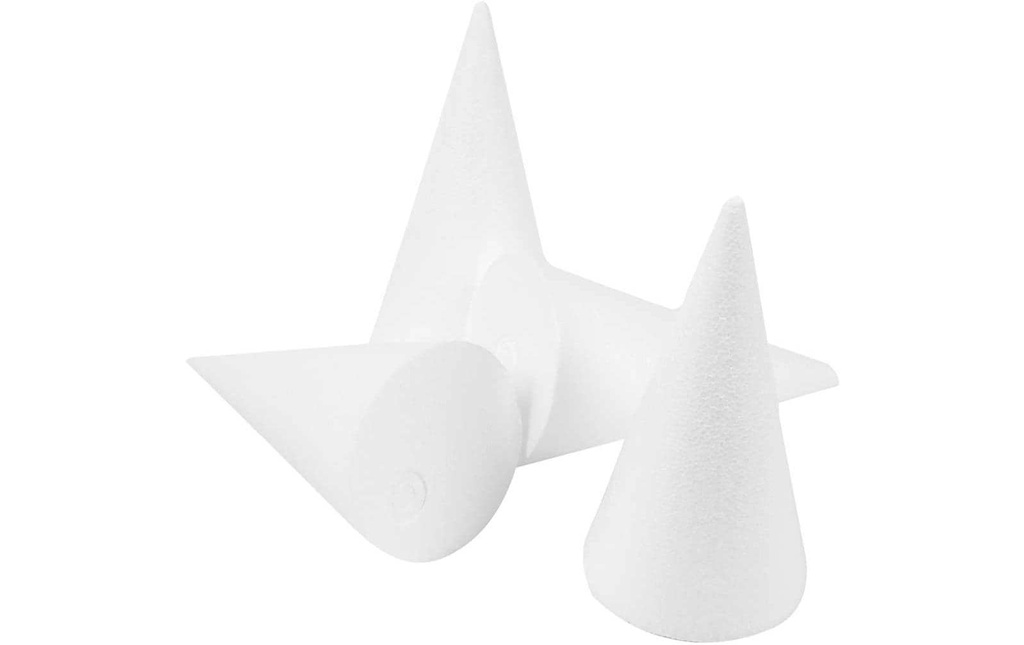 Creativ Company Cône en polystyrène 25 pièces, blanc