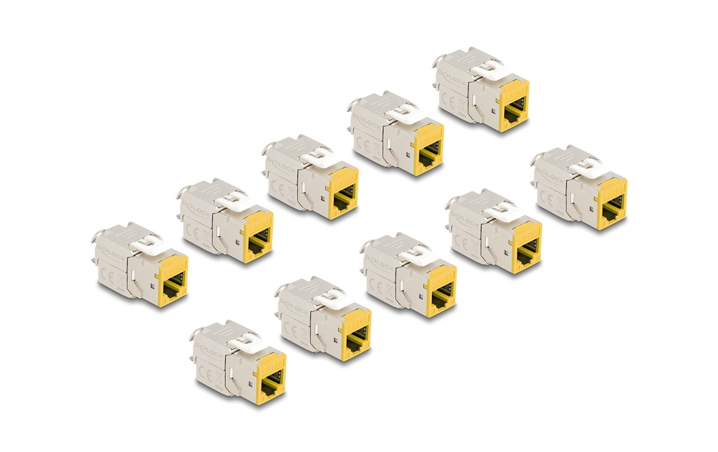 Delock Module Keystone RJ45 vers LSA Cat.6A Jaune, 10 unités