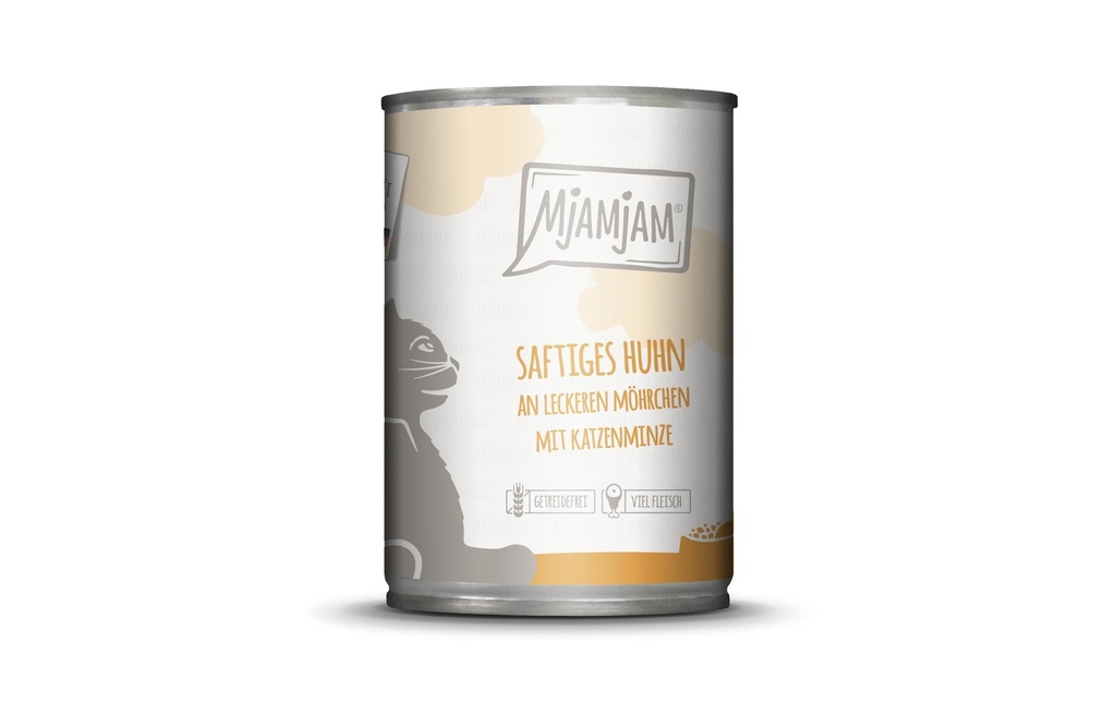 Mjamjam Alimentation humide Boîte de poulet & morilles, 400 g