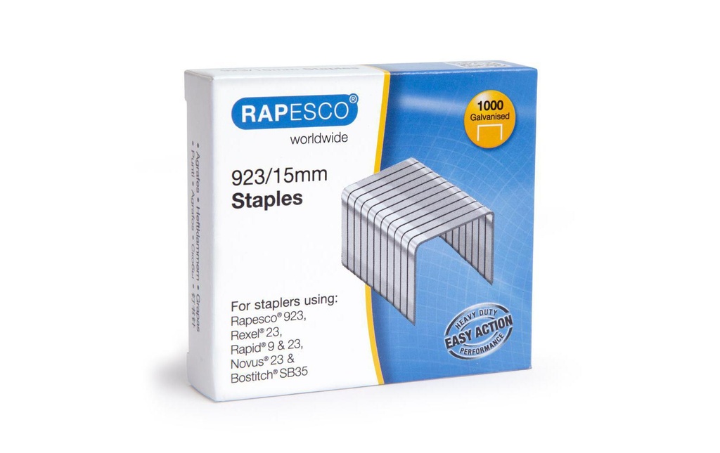 Rapesco Agrafe 923/15 mm 1000 Pièce/s