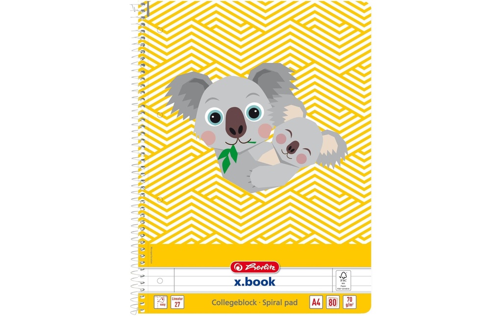 HERLITZ Bloc collège A4 ligné koala (160 pces)