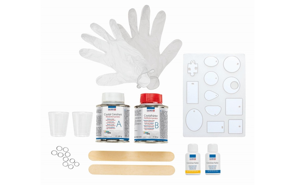 Glorex Résine de coulée  Coffret de démarrage Crystal Basse température