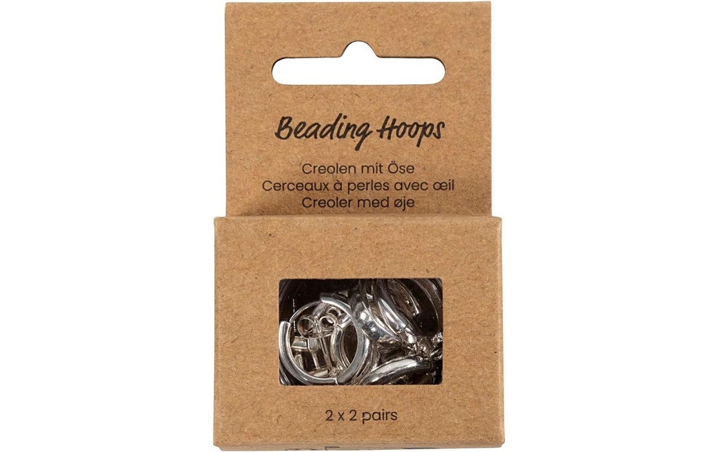 Creativ Company Boucle d’oreille 2 x 2 paires, argentées