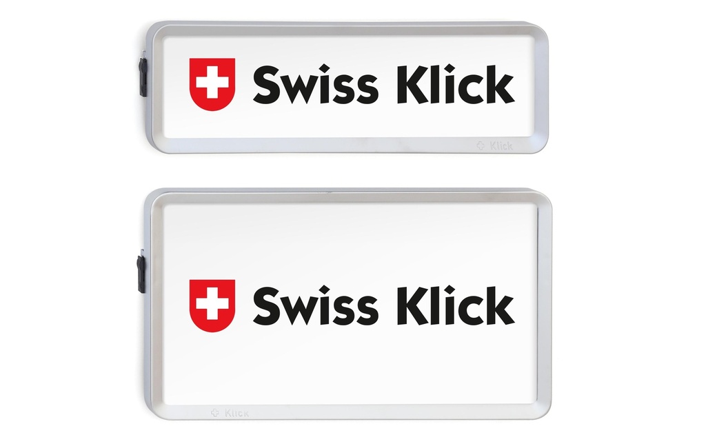 Swiss Klick Kits de Supports de plaque d’immatriculation En hauteur Chrome mat