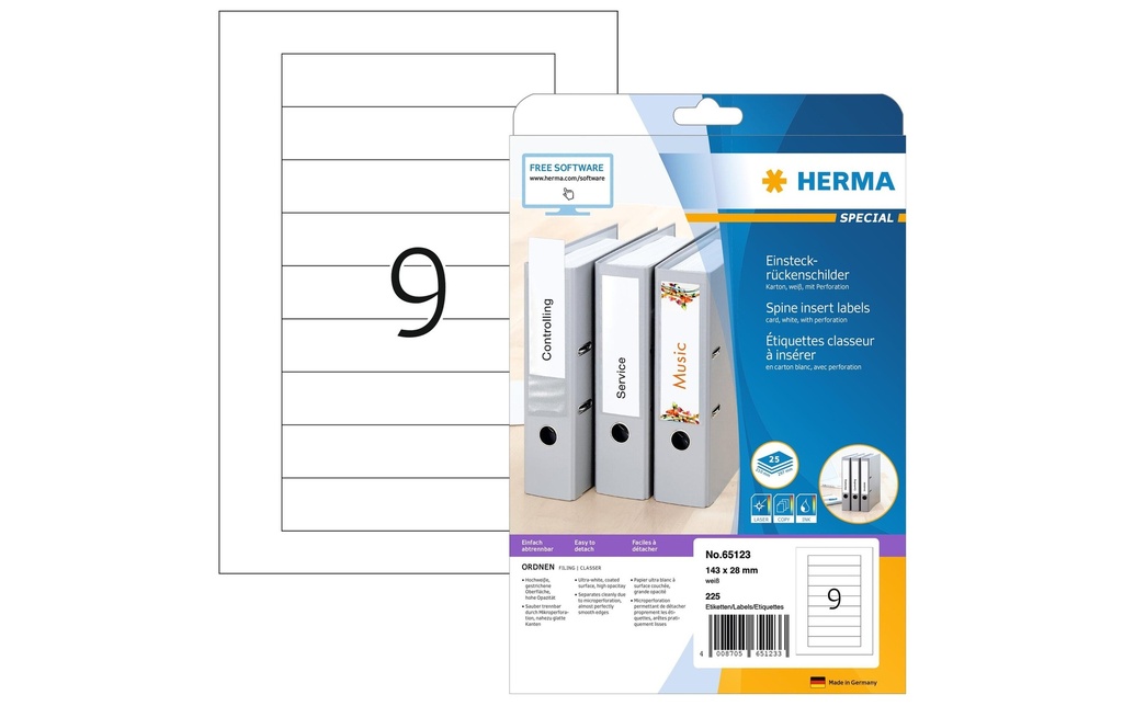 HERMA spec.porte-étiqu.class.étroit (25 pces)