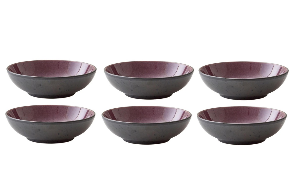 Bitz Assiette de soupe et de pâtes Ø 20 cm, 6 Pièce/s, Noir/Violet