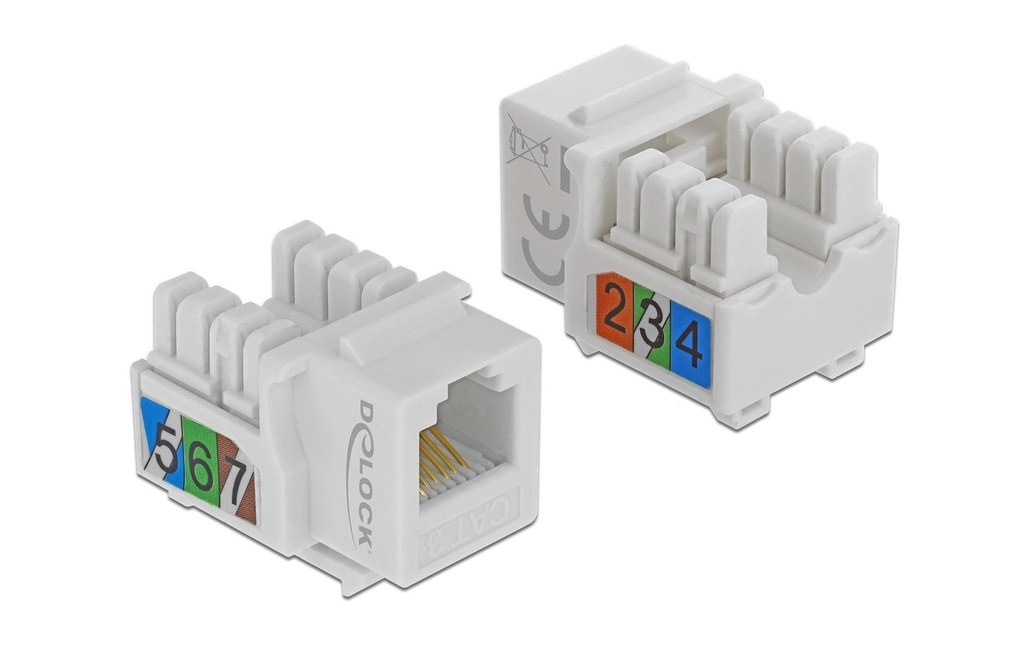 Delock Module Keystone RJ-12 LSA Cat.3 UTP Socket, blanc