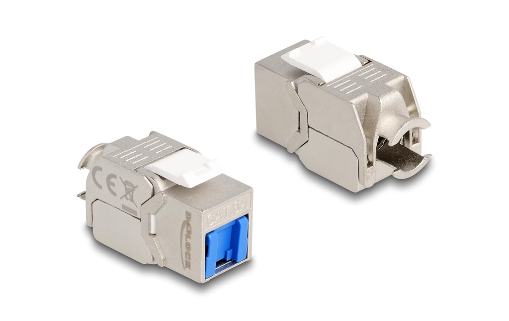 Delock Module Keystone RJ45 Cat.6A avec capot anti-poussière bleu
