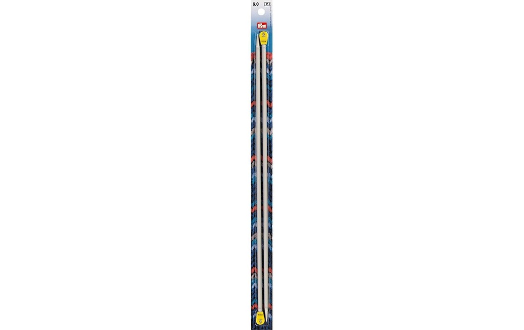 Prym Aiguilles à tricoter pour vestes Alu, gris 6.00 mm, 40 cm, carte 2 pièces