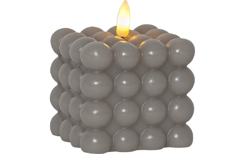 Star Trading Bougie LED Flamme Dot, 7.5 x 7.5 x 9.5 cm, Gris