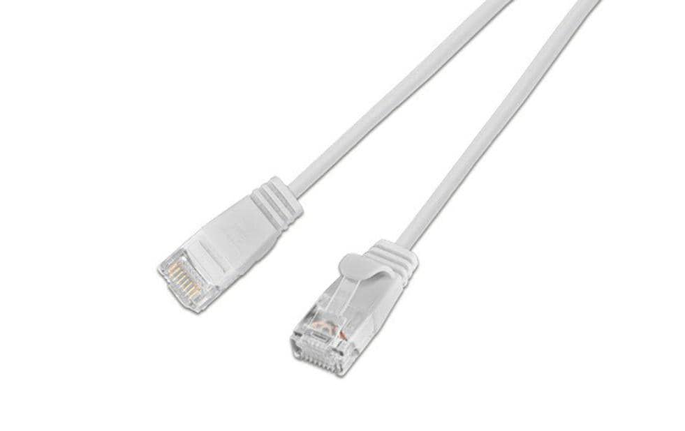 SLIM Câble de raccordement KAT6 Light, rond, U/UTP, Ø 2,8 mm, blanc