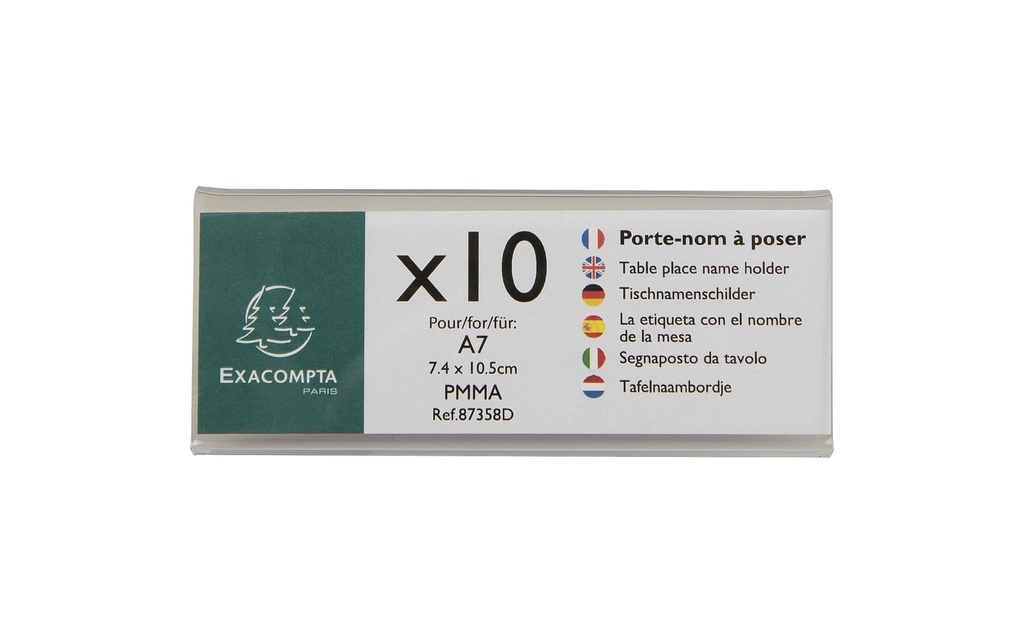 Exacompta Badge nominatif A7, 10 pièces