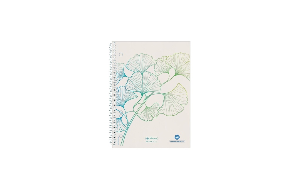 Herlitz Carnet de notes Greenline A5, À carreaux, Ginkgo
