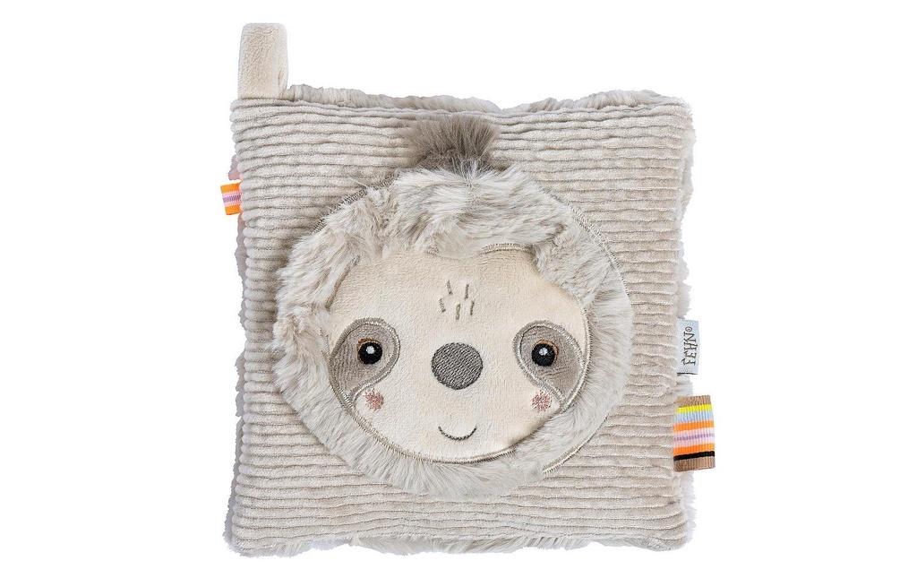 fehn Coussin de noyaux de cerises paresseux Gris/beige