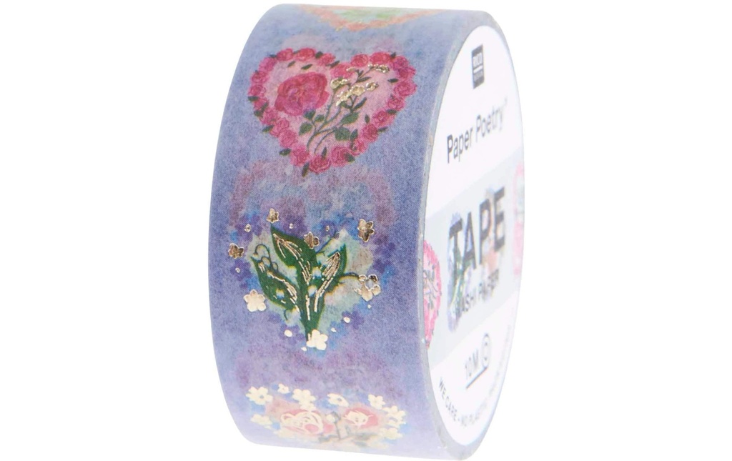 Rico Design Ruban Washi Coeurs Violet