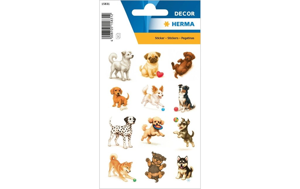 Herma Stickers Autocollant à motif Chiens joueurs 36 Pièce/s