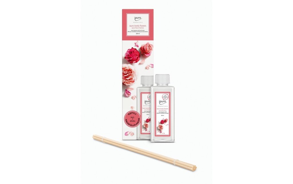 ipuro Bâtonnets parfumés Recharge Lovely Flowers avec bâtonnets 200 ml