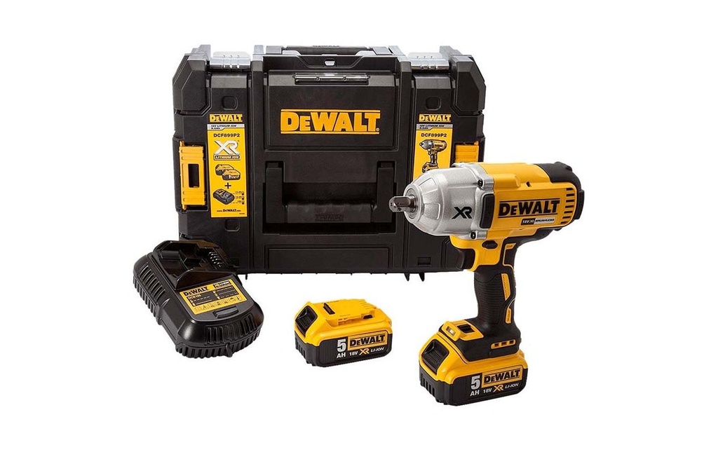 DEWALT Visseuses à percussion sans fil 1/2 18 V DCF899P2 2x 5 Ah batterie