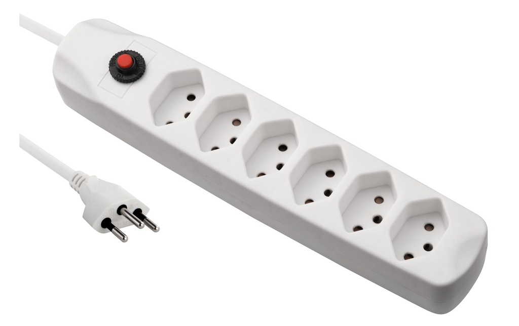 FURBER.power Bloc multiprises avec protection contre les surcharges 6x T13 Blanc